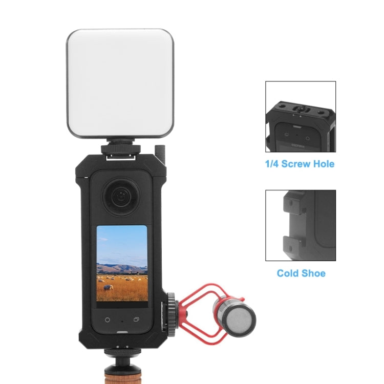 For Insta360 X3 PULUZ Metal Protective Cage Rig Housing Frame with Expand Cold Shoe Base & Tripod Adapter For Insta360 X3 PULUZ Metal Protective Cage Rig Housing Frame with Expand Cold Shoe Base & Tripod Adapter