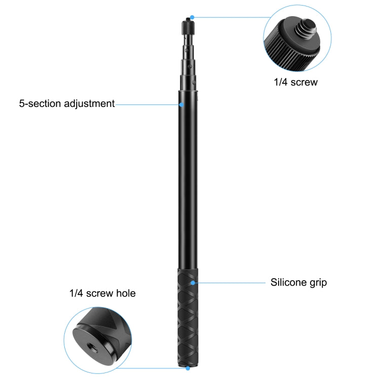 PULUZ 157cm Metal Selfie Stick Monopod  for Insta360 One RS / X2 / X3 / X4 / DJI Osmo 360, 150cm Monopod PULUZ 157cm Metal Selfie Stick Monopod  for Insta360 One RS / X2 / X3 / X4 / DJI Osmo 360, 150cm Monopod