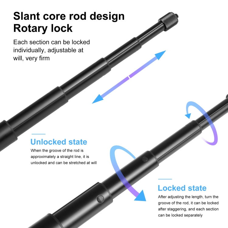 PULUZ 157cm Metal Selfie Stick Monopod  for Insta360 One RS / X2 / X3 / X4 / DJI Osmo 360, 150cm Monopod PULUZ 157cm Metal Selfie Stick Monopod  for Insta360 One RS / X2 / X3 / X4 / DJI Osmo 360, 150cm Monopod