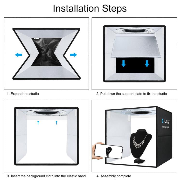 PULUZ 40cm Folding Portable Ring Light PD20W Quick Charge USB Photo Lighting Studio Shooting Tent Box with 6 x Color Backdrops, Size: 40cm x 40cm x 40cm PULUZ 40cm Folding Portable Ring Light PD20W Quick Charge USB Photo Lighting Studio Shooting Tent Box with 6 x Color Backdrops, Size: 40cm x 40cm x 40cm