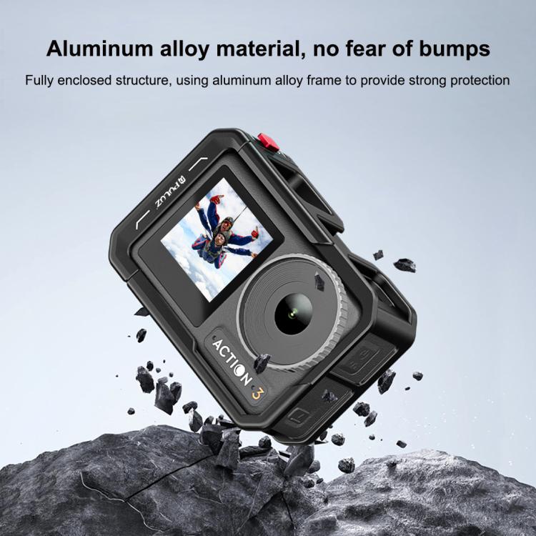 For DJI Osmo Action 5 Pro / 4 / 3 PULUZ All-inclusive Aluminum Alloy Cage Expansion Adapter Frame with Lens Cover For DJI Osmo Action 5 Pro / 4 / 3 PULUZ All-inclusive Aluminum Alloy Cage Expansion Adapter Frame with Lens Cover