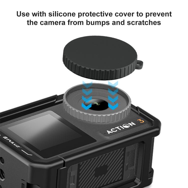 For DJI Osmo Action 5 Pro / 4 / 3 PULUZ All-inclusive Aluminum Alloy Cage Expansion Adapter Frame with Lens Cover For DJI Osmo Action 5 Pro / 4 / 3 PULUZ All-inclusive Aluminum Alloy Cage Expansion Adapter Frame with Lens Cover