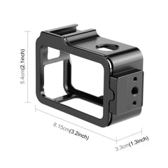 For DJI Osmo Action 4 / 3 PULUZ Metal Cage Expansion Adapter Frame with Cold Shoe