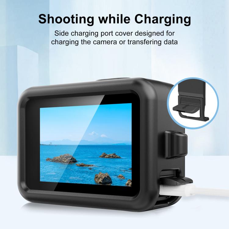 For GoPro HERO13 Black PULUZ Silicone Protective Case Side Interface Cover with Wrist Strap & Lens Cover For GoPro HERO13 Black PULUZ Silicone Protective Case Side Interface Cover with Wrist Strap & Lens Cover