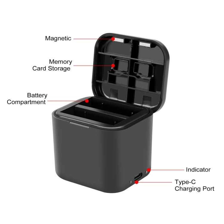 For Insta360 Ace Pro / Ace PULUZ Battery Charging Box Battery & Memory Card Storage Case, Battery Charging Box For Insta360 Ace Pro / Ace PULUZ Battery Charging Box Battery & Memory Card Storage Case, Battery Charging Box