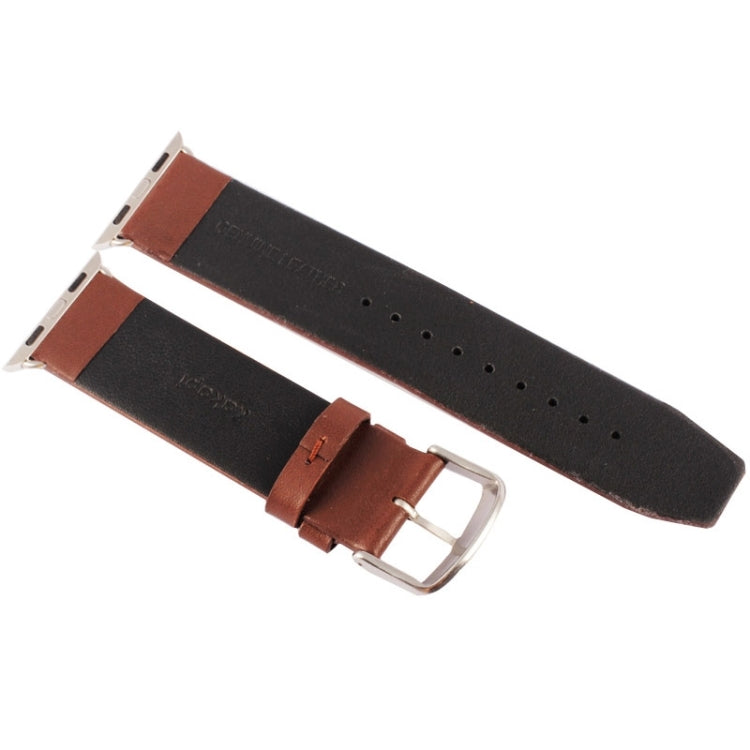 Kakapi for Apple Watch 42mm Subtle Texture Brushed Buckle Genuine Leather Watch Band with Connector Kakapi for Apple Watch 42mm Subtle Texture Brushed Buckle Genuine Leather Watch Band with Connector