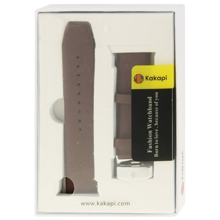 Kakapi for Apple Watch 42mm Subtle Texture Brushed Buckle Genuine Leather Watch Band with Connector Kakapi for Apple Watch 42mm Subtle Texture Brushed Buckle Genuine Leather Watch Band with Connector