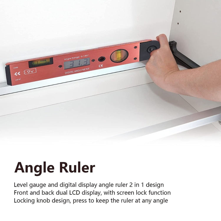 Winkelmesser mit digitalem LCD-Display und Wasserwaage Winkelmesser mit digitalem LCD-Display und Wasserwaage