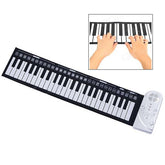 Portable Roll-up 49-Key Soft Keyboard Piano, 49 Standard Keys White