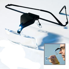 1.5X / 2.5X / 3.5X Magnifier Glasses with LED Light, 3 Lens 1.5X-3.5X (Black)