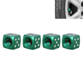 Universal 8mm Dice Style Aluminium Alloy Car Tire Valve Caps, Pack of 4