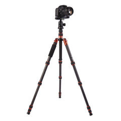 Triopo GT-2505x8.C Adjustable Portable Carbon Fiber Tripod with B-1 Aluminum Ball Head for Canon Nikon Sony DSLR Camera, GT-2505x8.C (Black), GT-2505x8.C (Gold)