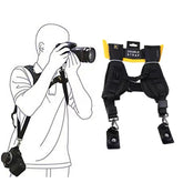 Safe & Fast Quick Double Shoulder Belt Strap for 2 Cameras DSLR (QS-B 1/4