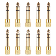 Adaptadores de conector de audio macho de 6,35 mm a hembra de 3,5 mm (10 piezas en un paquete, el precio es por 10 piezas), conector macho de 6,35 mm a hembra de 3,5 mm