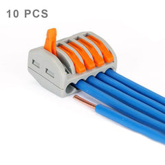 10 piezas de conector de cable sin soldadura con abrazadera de empuje de 5 pines compacto universal, 5 pines