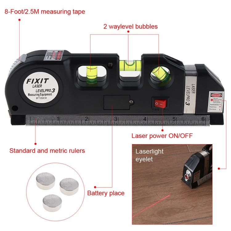 Laser Level with Tape Measure Pro 3 (250cm), LV-03 Laser Level with Tape Measure Pro 3 (250cm), LV-03