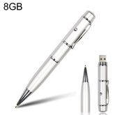3 in 1 Laser Pen Style USB Flash Disk, Silver (8GB), 8GB (Silver)