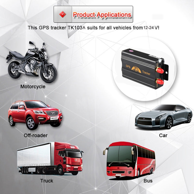 TK103A GPS / SMS / GPRS Tracker Vehicle Tracking System, Support Dual SIM Card, Specifically Designed for Car, Taxi, Truck TK103A GPS / SMS / GPRS Tracker Vehicle Tracking System, Support Dual SIM Card, Specifically Designed for Car, Taxi, Truck