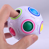 Magic Rainbow Ball Magic Cube Puzzle Cube, (White)