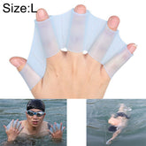 Silicone Swimming Web Fins Hand Flippers Training Gloves, L