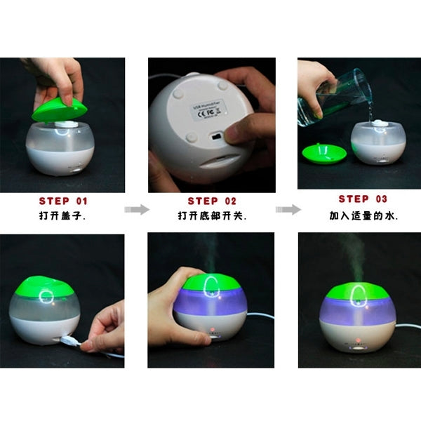 USB Air Humidifier with Mini Red Indicator and Vapour Amount Regulating Switch (White + Green), USB Air Humidifier USB Air Humidifier with Mini Red Indicator and Vapour Amount Regulating Switch (White + Green), USB Air Humidifier