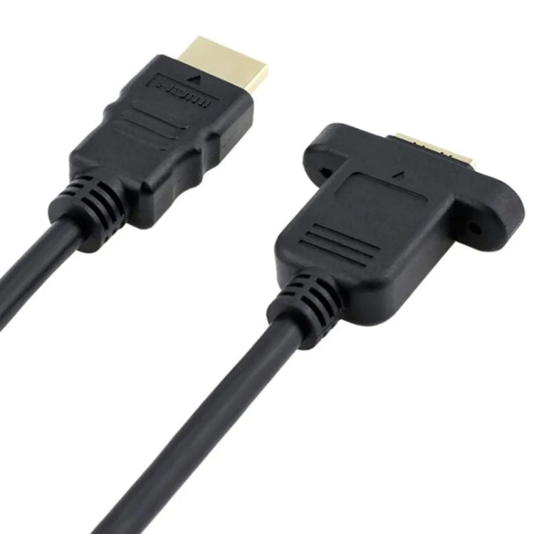 30cm HDMI (Type-A) Male to HDMI (Type-A) Female Adapter Cable with 2 Screw Holes, HDMI AM to AF with Ear Hole (30cm) 30cm HDMI (Type-A) Male to HDMI (Type-A) Female Adapter Cable with 2 Screw Holes, HDMI AM to AF with Ear Hole (30cm)