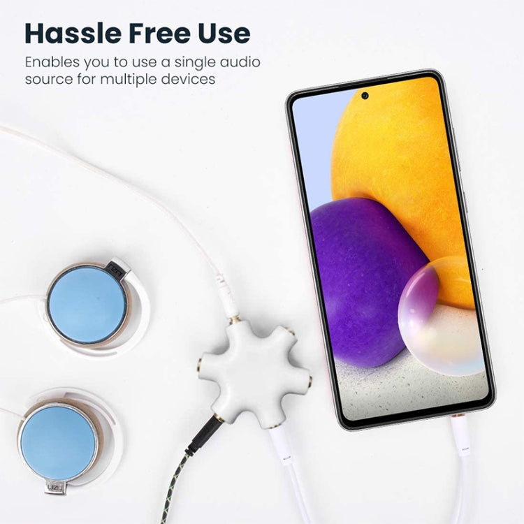 6 Ports Audio Splitter Headphone Connector with 3.5mm Audio Cable, Compatible with Phones, Tablets, Headphones, MP3 Player, Car/Home Stereo & More 6 Ports Audio Splitter Headphone Connector with 3.5mm Audio Cable, Compatible with Phones, Tablets, Headphones, MP3 Player, Car/Home Stereo & More