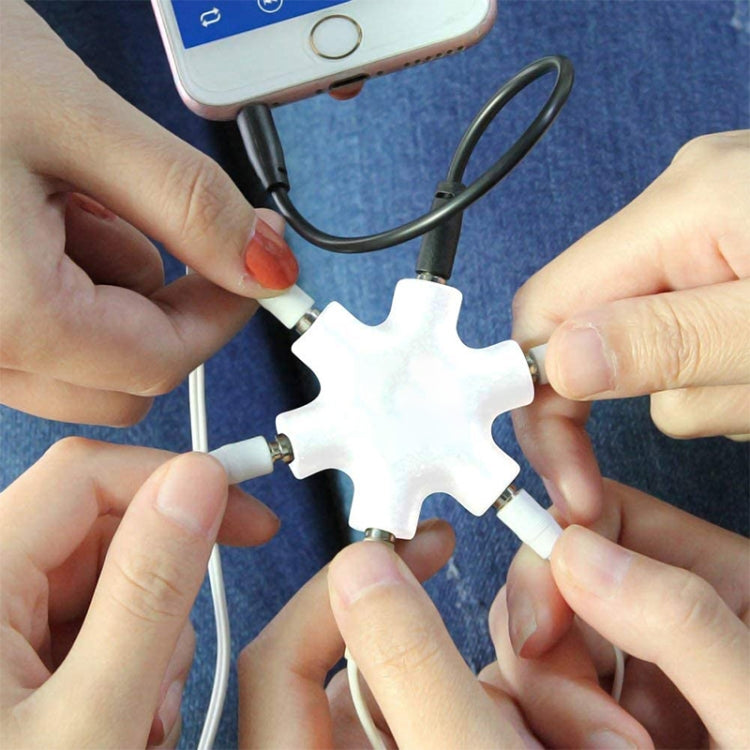 6 Ports Audio Splitter Headphone Connector with 3.5mm Audio Cable, Compatible with Phones, Tablets, Headphones, MP3 Player, Car/Home Stereo & More 6 Ports Audio Splitter Headphone Connector with 3.5mm Audio Cable, Compatible with Phones, Tablets, Headphones, MP3 Player, Car/Home Stereo & More