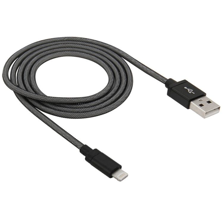 Cable de datos/cargador de 8 pines a USB con cabezal de metal estilo red, longitud del cable: 1 m Cable de datos/cargador de 8 pines a USB con cabezal de metal estilo red, longitud del cable: 1 m