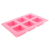 High Quality 6 Holes Square Shape Silicone Material Cake Mold, Square Shape