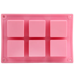 High Quality 6 Holes Square Shape Silicone Material Cake Mold, Square Shape