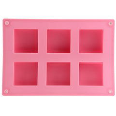 High Quality 6 Holes Square Shape Silicone Material Cake Mold, Square Shape