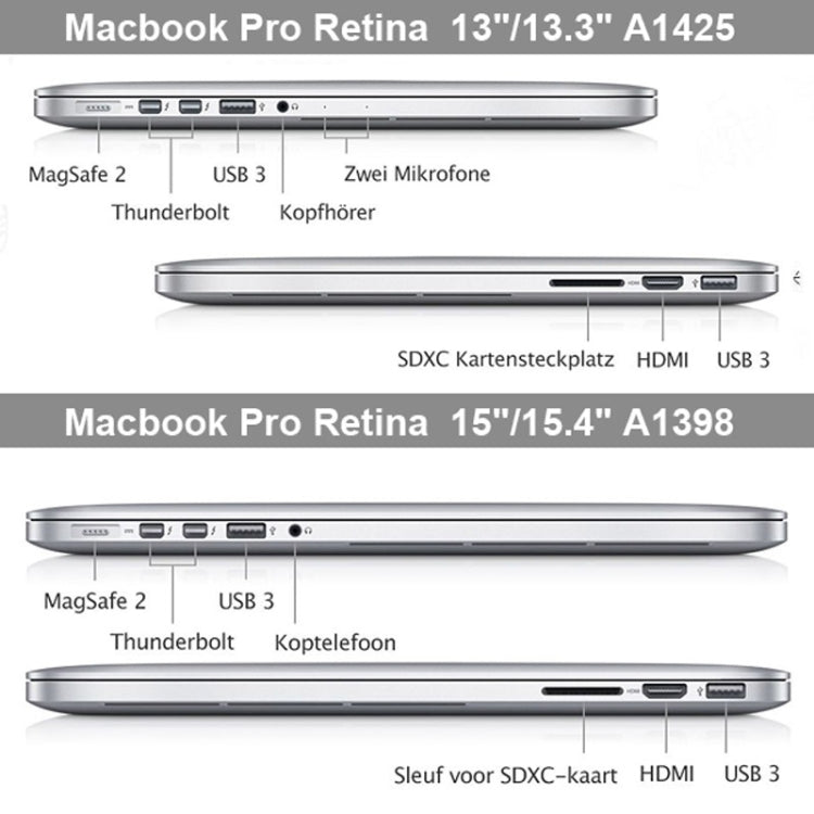 Funda protectora rígida de cristal para MacBook Pro Retina de 13,3 pulgadas Funda protectora rígida de cristal para MacBook Pro Retina de 13,3 pulgadas