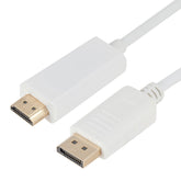 DisplayPort Male to HDMI Male Adapter Cable, Length: 1.8m, DP to HDMI Male White