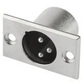 XLR 3 Pin Male Metal Chassis Mount Connector with Locking, Male Plug