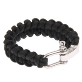 Multi-functional Nylon Braided Survival Bracelets with Adjustable Stainless Steel Shackle
