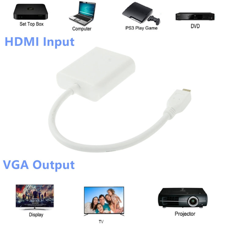 22cm Micro HDMI Male to VGA Female Video Adapter Cable, Support Full HD 1080P, Micro HDMI Male to VGA Female 22cm Micro HDMI Male to VGA Female Video Adapter Cable, Support Full HD 1080P, Micro HDMI Male to VGA Female