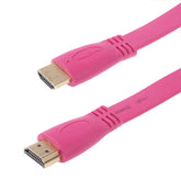 1.5m Gold Plated HDMI to HDMI 19Pin Flat Cable, 1.4 Version, Support Ethernet, 3D, 1080P, HD TV / Video / Audio etc, Length: 1.5m (Magenta)