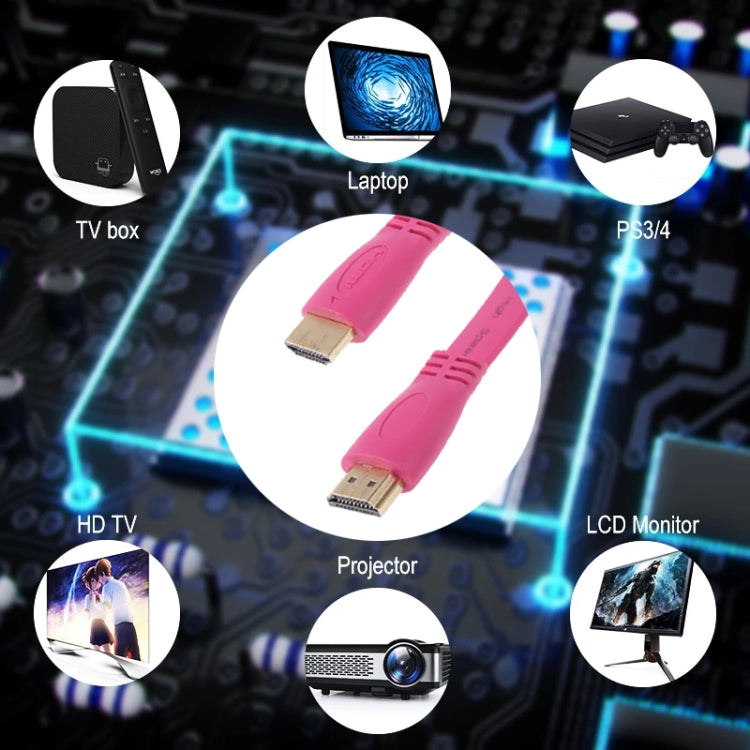 1.5m Gold Plated HDMI to HDMI 19Pin Flat Cable, 1.4 Version, Support Ethernet, 3D, 1080P, HD TV / Video / Audio etc, Length: 1.5m (Magenta) 1.5m Gold Plated HDMI to HDMI 19Pin Flat Cable, 1.4 Version, Support Ethernet, 3D, 1080P, HD TV / Video / Audio etc, Length: 1.5m (Magenta)