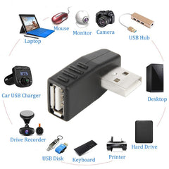 USB 2.0 AM to AF Adapter with 90 Degree Angle, Support OTG Function