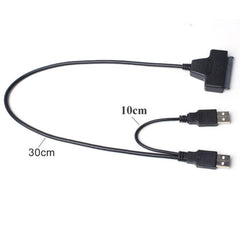 Double USB 2.0 to SATA Hard Drive Adapter Cable for 2.5 inch SATA HDD / SSD, Double USB 2.0 to SATA