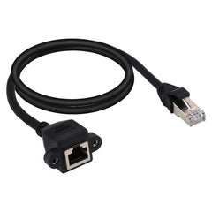 RJ45 Female to Male CAT5E Network Panel Mount Screw Lock Extension Cable, Length: 1.5m, 1.5m