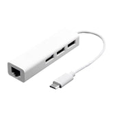 Type-C to 3 x USB and RJ45 Multi-function Adapter, Length: 13cm