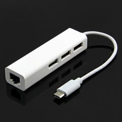 Type-C to 3 x USB and RJ45 Multi-function Adapter, Length: 13cm
