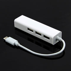 Type-C to 3 x USB and RJ45 Multi-function Adapter, Length: 13cm