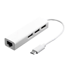 Type-C to 3 x USB and RJ45 Multi-function Adapter, Length: 13cm
