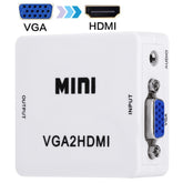 HD 1080P HDMI Mini VGA to HDMI Scaler Box Audio Video Digital Converter, HD 1080P (White)