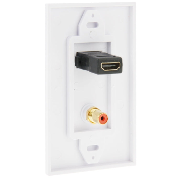 HDMI Female + RCA Female Plug Wall Plate Panel HDMI Female + RCA Female Plug Wall Plate Panel