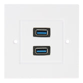 Dual USB 3.0 Female Plugs Home Wall Charger Plate Wall Plate Panel, 2 Ports USB 3.0