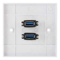 Dual USB 3.0 Female Plugs Home Wall Charger Plate Wall Plate Panel, 2 Ports USB 3.0